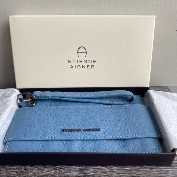 Etienne Aigner Handbags - Etienne Aigner Wristlet NWT Madison Small Clutch Wristlet (Blue Sky)